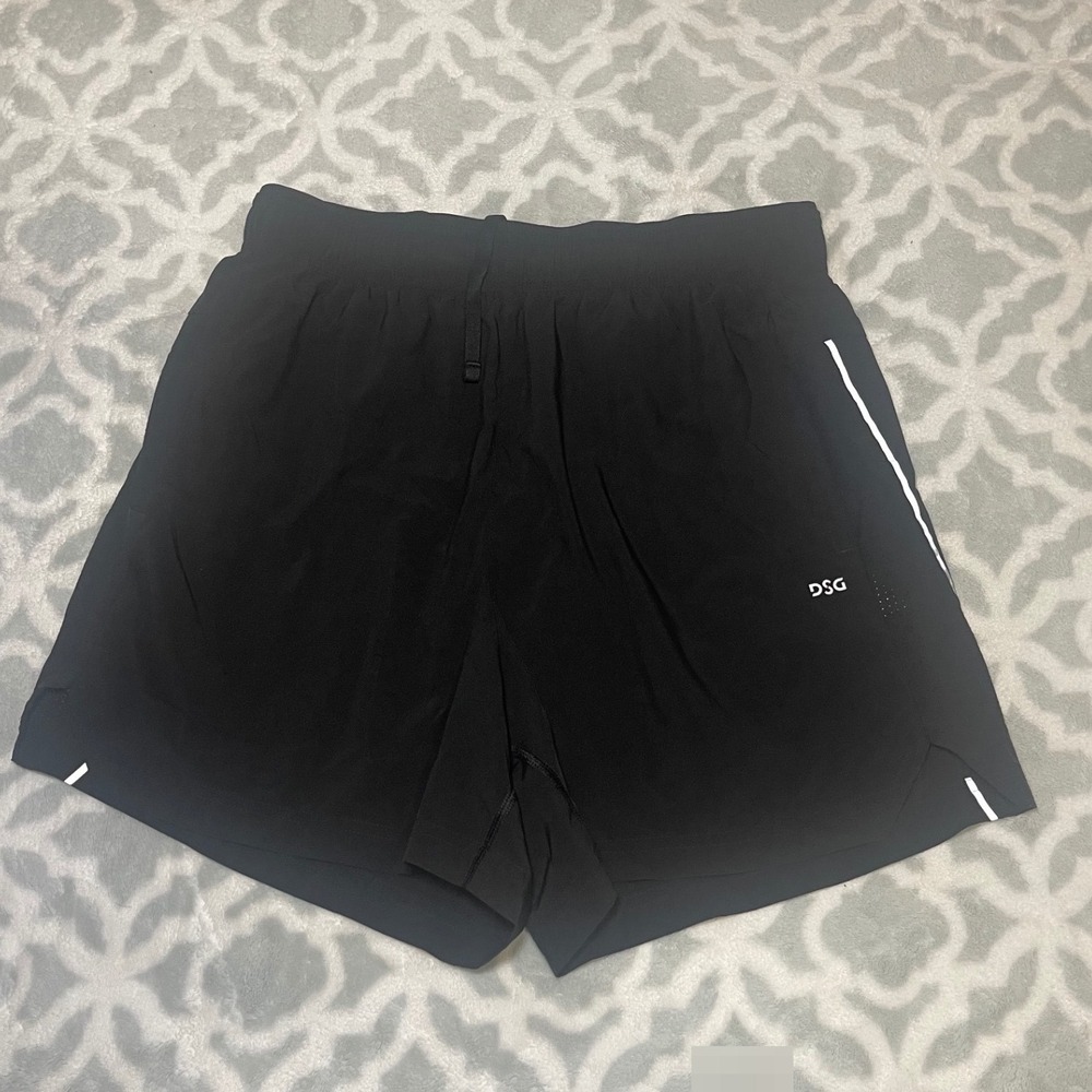 DSG Mens Black Running Shorts Medium Reflective Activewear Gym Training